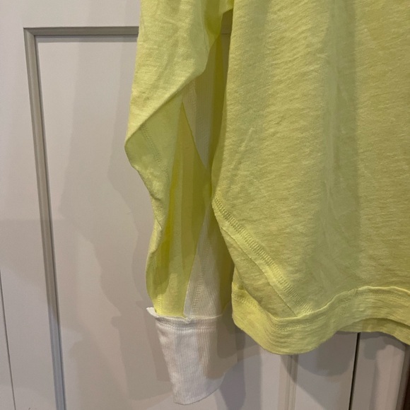 Free People All About It XS Yellow and White Long Sleeve T-shirt - Picture 5 of 8